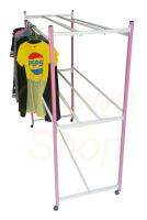 ราวสนาม6.5ฟุต(2.0ม.) ราวตากผ้ามีล้อเลื่อน ราวเหล็กเหลี่ยมขนาด 205x65x165cm. Drying rack with wheel model Drying rack2.0meter (square steel)