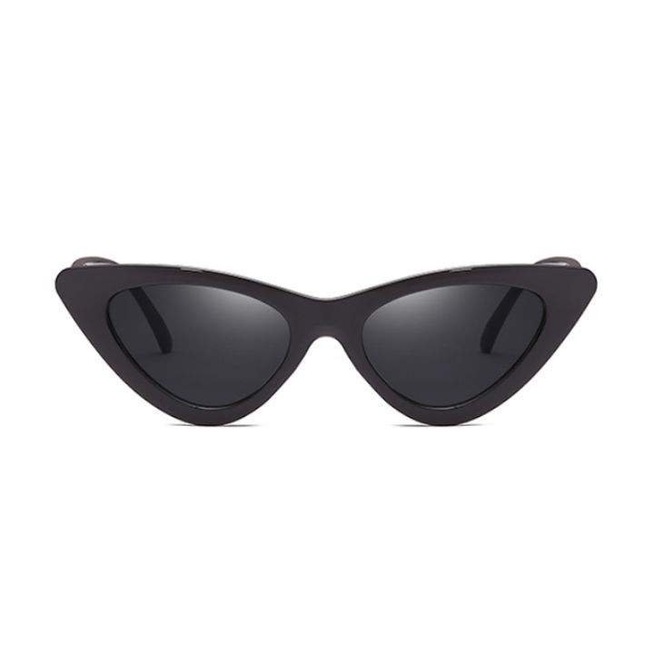 แว่นกันแดดตาแมวสุดเซ็กซี่สำหรับผู้หญิงกระจกสามเหลี่ยมสีดำแว่นตากันแดดเลนส์แว่นกันแดดสำหรับผู้หญิง-uv400