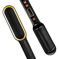 [Hot On Sale] Hair Straightener Brush Anti-Scald Hot Comb Heat Levels For Frizz-Free Silky  Professional Hair Styling LED Straightening Brush