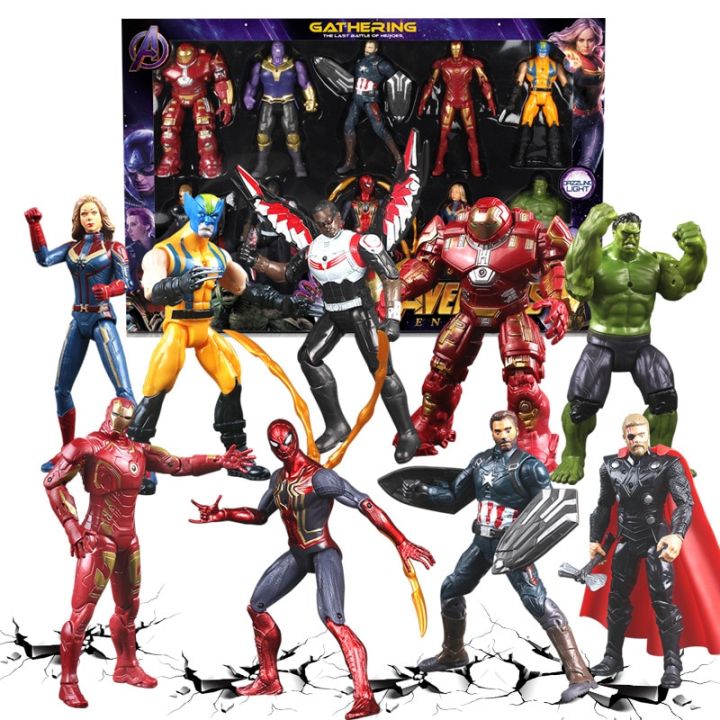 marvel-avengers-iron-man-action-figure-toys-thanos-captain-america-thor-spiderman-black-panther-model-toys-for-children