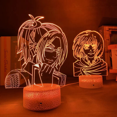 Anime Attack on Titan Hange Zoe 3d Light Lamp for Home Decor Birthday Gift Manga Attack on Titan LED Night Lamp Hange Zoe