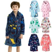 【LZ】☄♦⊕  Roupão infantil com capuz de flanela infantil pijama infantil adolescente roupas de criança roupão macio meninas menino 2-12year