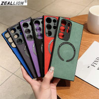 Zeallion Magsafe เคสที่ชาร์จแบบไร้สายสำหรับ [Samsung Galaxy S22 Plus S23 Ultra] มีแม่เหล็กสำหรับ PC แข็งผิวด้านพร้อมกระจกฟิล์มกันรอยกล้อง TPU