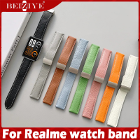 20mm 22mm For realme watch 3 / 3 Pro สาย Leather Magnetic Buckle สายนาฬิกา For realme watch 2/2 pro สาย watch S/S pro สาย นาฬิกา สมาร์ทวอทช์ สายนาฬิกาข้อมือสำหรับ