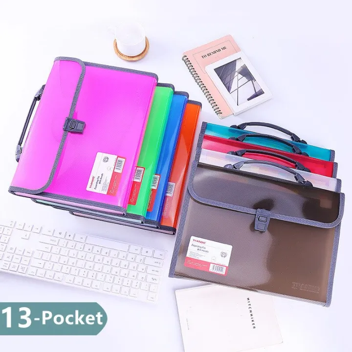 Plastic File Wallet Accordion Folder 13 Pockets Expanding File Folder ...