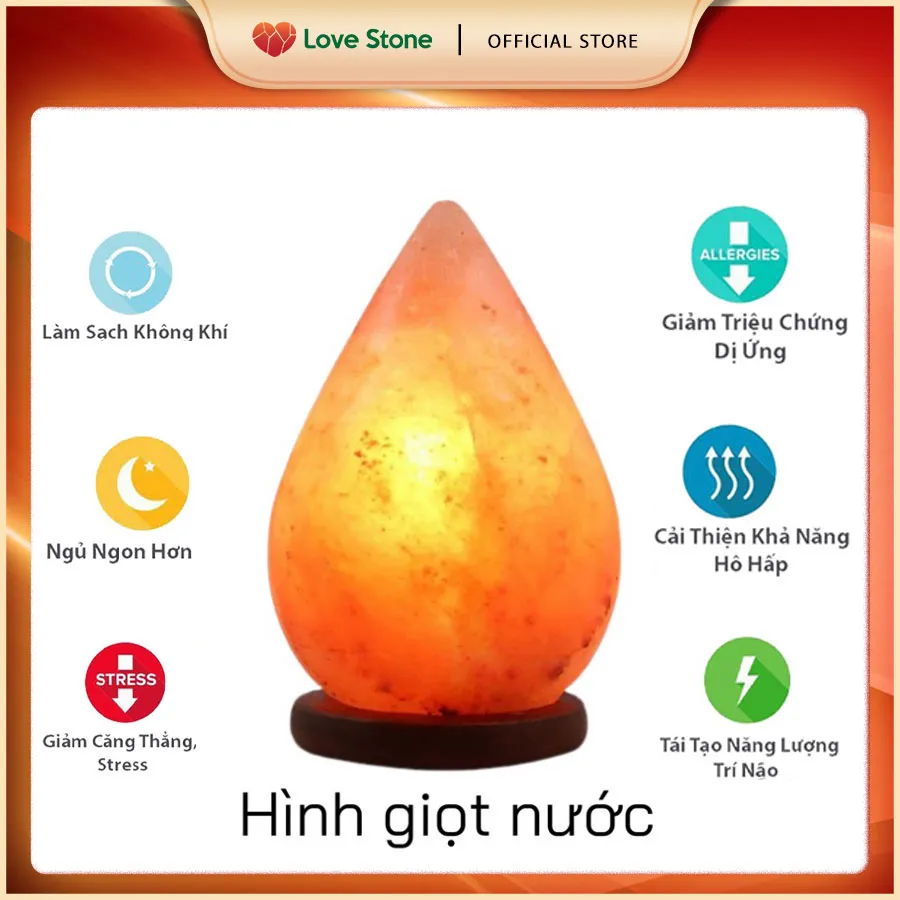 Đèn Chế Tác Đá Muối Himalaya Love Stone - Hình Giọt Nước + TẶNG ...