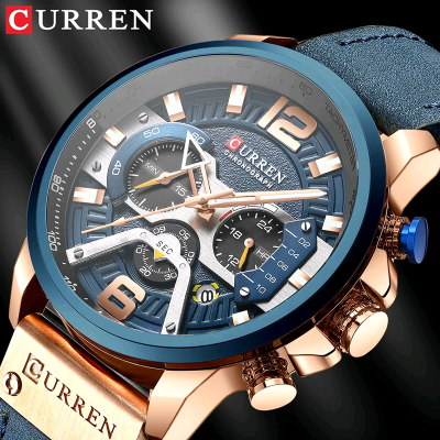CURREN 8329 Luxury Brand Fashion Quartz Men Watch Military Waterproof Sport Mens Watches Casual Leather Male Clock reloj hombre