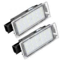 “{》” --{} 2ชิ้นแผ่นเรืองแสงป้ายทะเบียน LED รถยนต์สำหรับ Renault/Twingo/clio/megane/lagane อุปกรณ์เสริมรถยนต์สีขาว