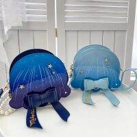 卐 Xiuya Japanese Cute Lolita Messenger Bags Dreamy Creative Jellyfish Shoulder Bag For Women Pearl Bow Rivet Contrast Color Purse