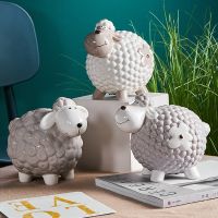 Nordic Cartoon Creative Little Sheep Piggy Bank Childrens Room Desk Savings Box Decoration Coin Storage Piggy Bank Ornaments