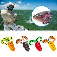 Double Hook Frog Lure 4cm/7.5g Curly Tail Spotted Floating With Water Sequins Lure Frog J6T4
