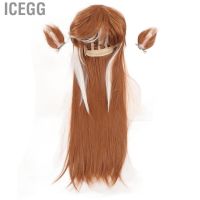 Icegg Game Cosplay Wig  Safe Cosplay Hair Exquisite High Temperature Silk Heat Resistant Abrasion Resistant Adjustable  for Daily Life shzt