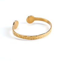 Stainless Steel Bump Adjustable Size Bracelet for Woman Fashion Luxury Korean Jewelry Retro Girls Unusual Gold Bangles