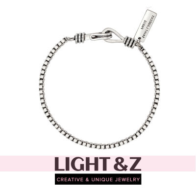 LIGHT & Z สร้อยข้อมือแนวฮิปฮอปของเกาหลี,กำไลข้อมือแฟชั่นเสริมบุคลิกภาพแนวเรโทรเงินใหม่ปี925เครื่องประดับสำหรับงานเลี้ยงวันเกิด