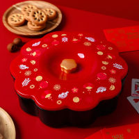 Chinese New Year Candy Box Dried Fruit Snack Plates Flower Shape Storage Tray with Lid Sugar Nut Biscuit Decor Storage Boxes