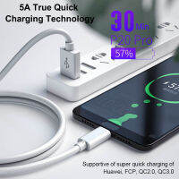 5A USBประเภทC Super Fastสายชาร์จข้อมูลSync TransmissionสำหรับHuawei Mate 30 20 P30 P20 P10 Pro Lite 40W FCP Fast Charging Charger USB-C Type-CสายเคเบิลสายSuperchargeสำหรับSamsung Xiaomi OPPO HonorสำหรับAndroidสมาร์ทโฟน1/2เมตร