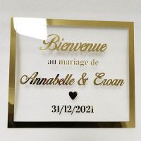 Personalized Wedding Welcome Sign Custom Wedding Name and Date Acrylic Mirror Frame Babyshower Sign Party Decor Traps  Drains
