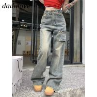 CDO DaDulove New American Ins Retro Washed Jeans Womens Niche High Waist Loose Wide Leg Pants Large Size Trousers