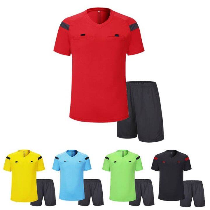 Soccer referee uniform sets 0118 polyester referee uniforms adults men