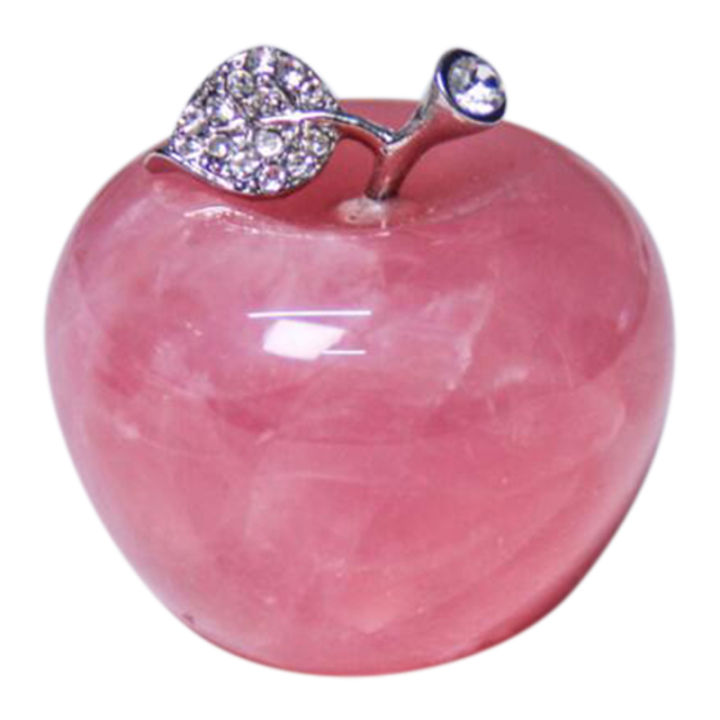 1Pcs Natural Rose Quartz Pink Apple For Couple Decorations Home ...