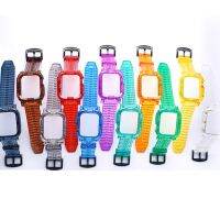 เคสเรซินที่โปร่งใสสำหรับนาฬิกา4 5 38มม. 42มม. 40มม. 44มม. วงดนตรีสำหรับ Iwatch สายข้อมือสำหรับเปลี่ยนใส12 3