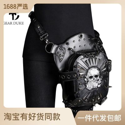 Guangzhou Bag Womens Foreign Trade Wholesale European And American Punk Motorcycle Bag Skull Shoulder Womens Cross-Body Bag Pu Outdoor Pocket