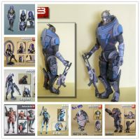 ฟิกเกอร์โมเดลกระดาษดีไอวาย3มิติ Garrus Legion Javik EDI Tali Mordin Liara