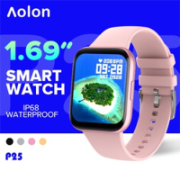 Aolon P25 นาฬิกาข้อมือ นาฬิกาสมาร์ท สมาร์ทวอทช์ Ip68 กันน้ํา หน้าจอ1.69 นิ้ว สัมผัสวัดอัตราการเต้นของหัวใจ