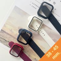 ?Case watch+สายซิลิโคน  สีพื้น ขนาดหน้าปัด38/40/41/42/44/45 ?สำหรับ watch series1/2/3/4/5/6/7/SE?พร้อมส่ง