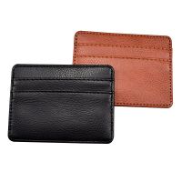Fashion Thin Leather Card Cover Bank Business Credit Card Holder Id Card Holder Wallet Case for Men Women