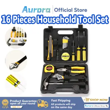 Hardware Toolbox Set, 24pcs Basics Household Tool Kit with Storage Case,  Durable Pliers Equipment Collection, Hammer, Screwdriver, Mechanics Hand  Tool