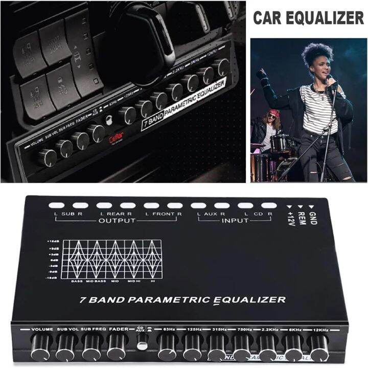 7 Band Car Equalizer Multifunctional Car Audio EQ Tuning Crossover