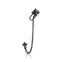 ake ake Rituals Cross Ear cuff with Stud - Left -Black เงินแท้ 925 แกะมือขัดเงาพิเศษ ชุบแบล็กโรเดียม ฝังคริสตัลสีดำ**สำหรับหูข้างซ้าย **ขายเป็นชิ้น/ข้าง