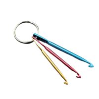 ۞❉ Colored Alumina Crochet Single Head Knitting Crochet 3PCS Keychains Short Hook Tools Giveaway Needle Set Weave Yarn Craft DIY