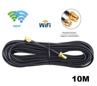 สาย RP-SMA Cable 10M Coaxial Standard Router WiFi Antenna Connection Male Female Stable Signal Extension Cable SMA