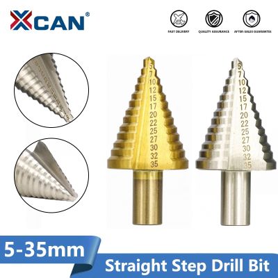 【DT】hot！ XCAN Bit 1pc 5-35mm Cone TiN Coated Straight Groove Hole Cutter Round Shank Metal