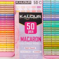 KALOUR 50 Colors Macaron Colored Pencil Iron Box Set Oil Colour Pencils Pastel Drawing Wood Sketching Kids Gift School Supplies Drawing Drafting