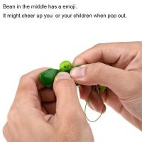 1Pcs Infinite Squeeze Edamame Bean Pea Expression Chain Ornament Pendant Relieve Key Stress Decompression Antistress Toys T7Y6