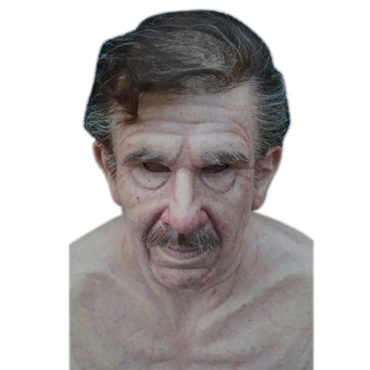 Old Man Mask Realistic Halloween Latex Human Wrinkle Face Mask Old Man Halloween Creepy 1850