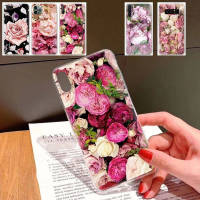 อ่อนนุ่ม TPU เคสโทรศัพท์ หรับ iPhone 13 14 G9 Moto 12 G8 Play Mini SE Power Max Plus Pro Protective เคสโทรศัพท์ Lb164 Peony Rose Flowers