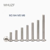 WHUZF M3 M4 M5 M6 M8 Cross Recessed Truss Head Machine Screws  Mushroom Big Flat Head Screw 304 Stainless Steel Philips Screw Nails Screws  Fasteners