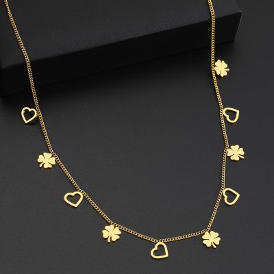 Stainless Steel Necklace Clover Stainless Steel Clover Pendant - Stainless Steel - Aliexpress