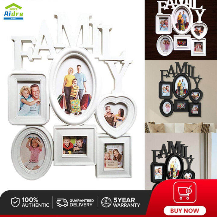 Family Photo Frames Wall Hanging Combination 6 Pictures Holder Display
