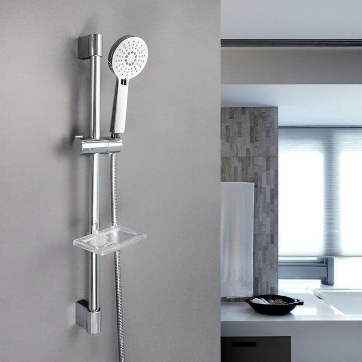 [HOT 2023] Shower Riser Rail Sliding Bar with Soap Dish Bathroom High