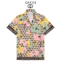 G-u-c-c เสื้อเชิ้ตลําลอง ลายดอกไม้ สไตล์ฮาวาย แฟชั่นฤดูร้อน