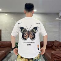 【July hot】 2023 summer new niche designer butterfly printed T-shirt ins light luxury short-sleeved western style