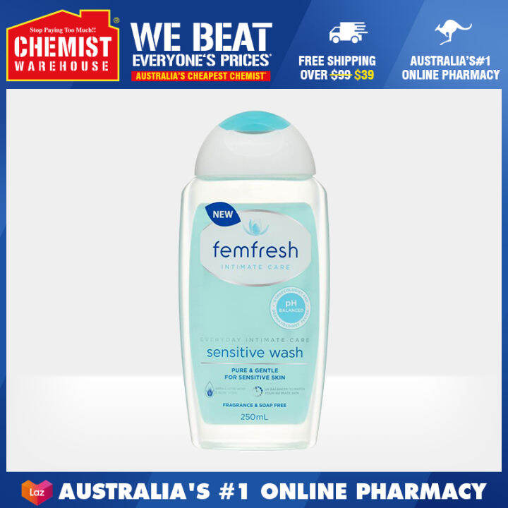 Femfresh Sensitive Wash 250ml PHBalanced For Intimate Area [Chemist