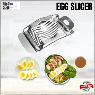 Egg Slicer Heavy Duty Metal Boiled Eggs Cutter Stainless Steel