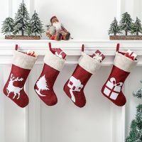 Christmas Stockings Pendant Cloth Christmas Tree Elk Snowflake Ornament Christmas Print Party Home Decoration Gift Bag