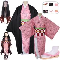 Anime Demon Slayer Kimetsu ไม่มี Yaiba Nezuko Kamado คอสเพลย์เครื่องแต่งกาย Nezuko Kimono ผู้หญิงชุด Halloween Paty Clothes